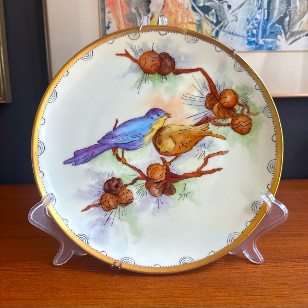 Moritz Zdekauer Made in Czechoslovakia CM–R hand painted decorative Birds Plate